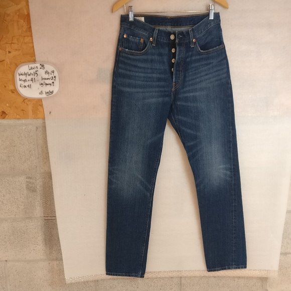 Levi's 501 Premium Button Fly HighRise Original Fit Straight Leg Jean 28w/Measur - Picture 6 of 16
